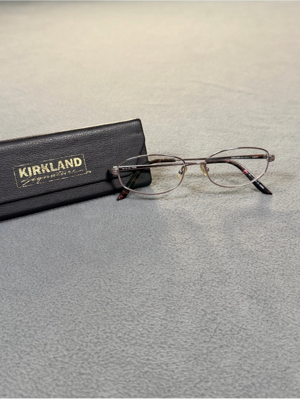 KIRKLAND SIGNATURE OVAL EYEGLASSES FRAME HAPPY ROSE 52-16-140 FULL RIM w/ CASE